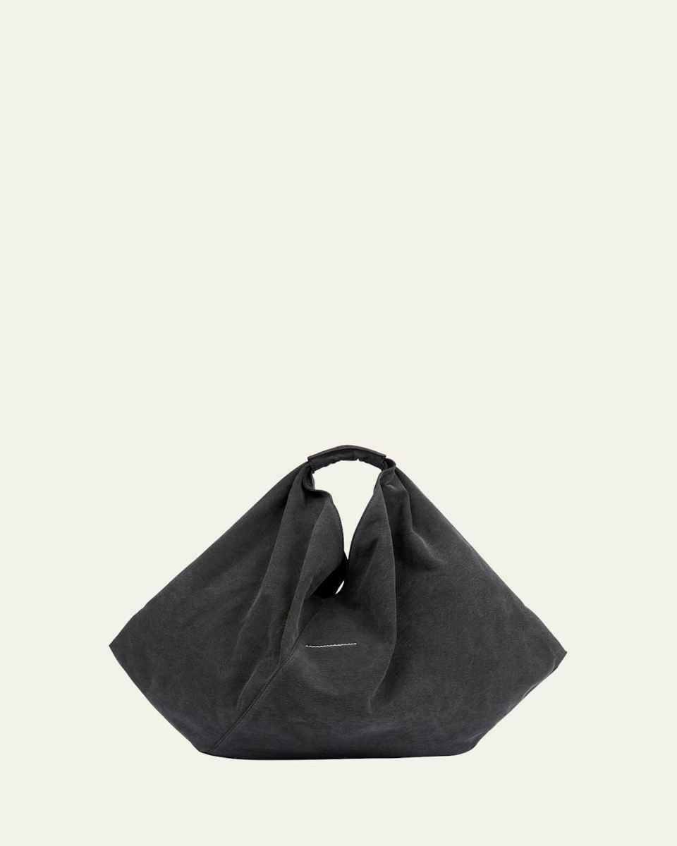 Japanese Draped Canvas Top-Handle Bag